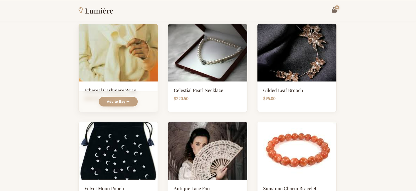 Lumière Éthéré: Ethereal E-commerce UI with Glassmorphism & GSAP Animations